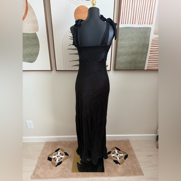 LPA Black Lace Maxi Dress with Adjustable Straps - Picture 3 of 9
